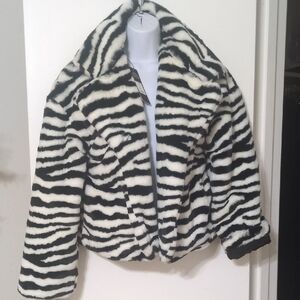 Fashion Nova Black and White Faux Fur Coat